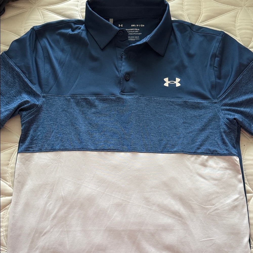 Under Armour Men's Navy and Light Gray Polo Shirt